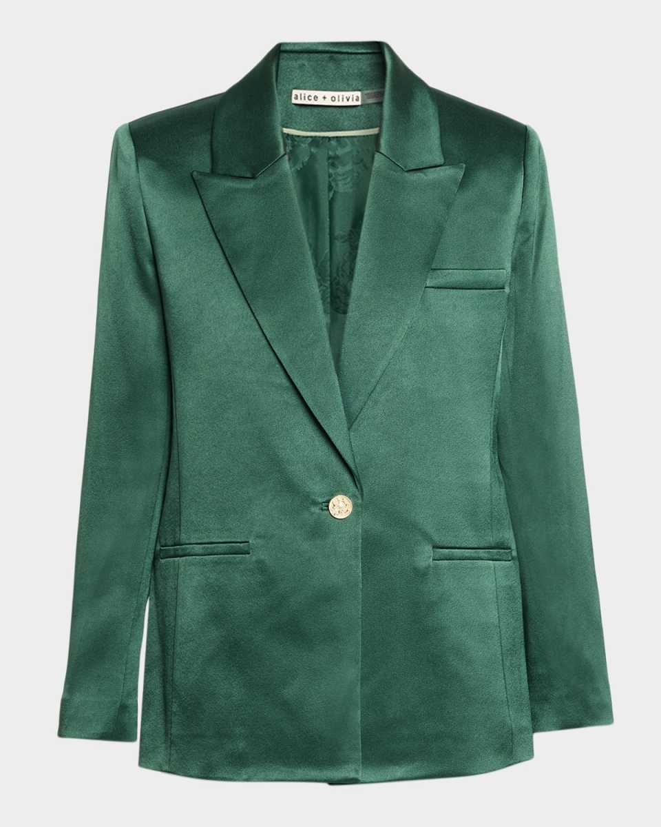 Silas Satin Single-Breasted Blazer